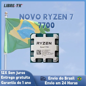 LIBRETX Ryzen R7 7700 CPU Processador AM5/B550M placa-mãe Estoque Brasil