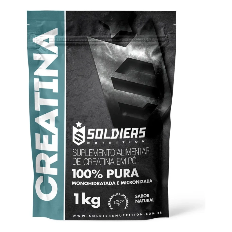 Creatina Monohidratada 1Kg 100% Pura Soldiers Nutrition Sem sabor