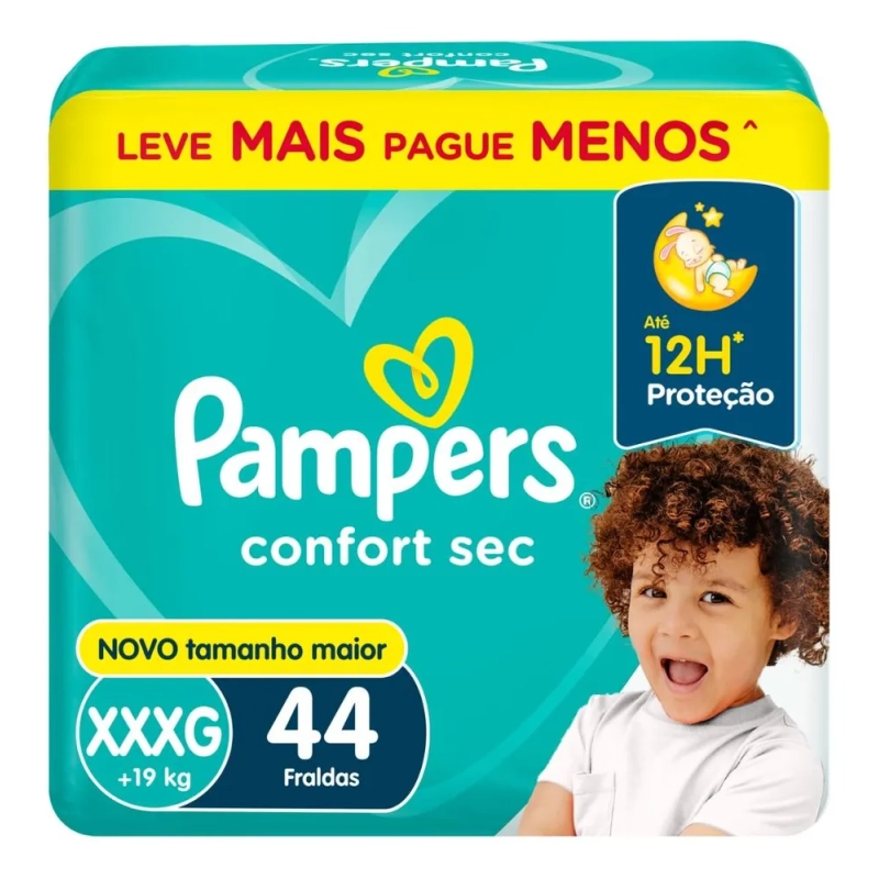 Fralda Pampers Confort Sec Xxxg Com 44un