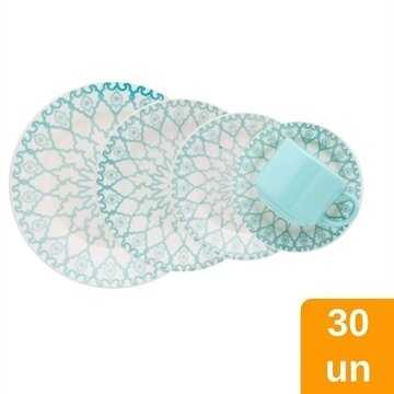 Aparelho de Jantar/Chá Biona Mandala Cerâmica 30 Peças