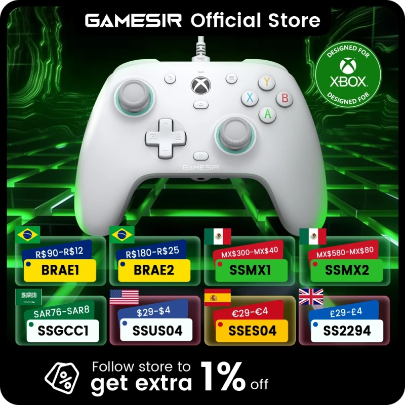 GameSir G7 SE Xbox Gaming Controller Gamepad com fio para Xbox Series X Xbox Series S Xbox One com joystick de efeito