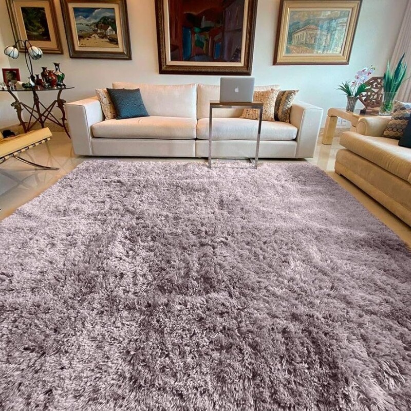 Tapete para Sala e Quarto Felpudo Cronos Casa Dona 150x200 cm Cinza