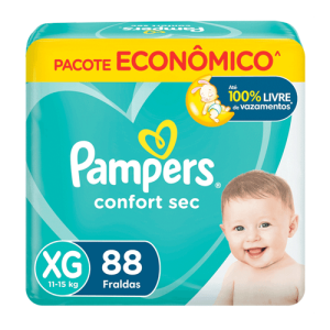 Fralda Pampers Confort Sec XG - 88 Unidades