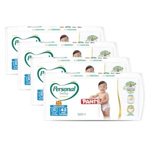 4 Fraldas Personal Baby Premium Pants G - 42 Unidades Cada
