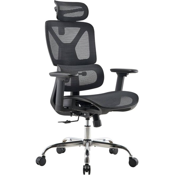 Cadeira Ergonômica para Escritório com Apoio Lombar Ajustável e Tecido Respirável Suporta 150kg