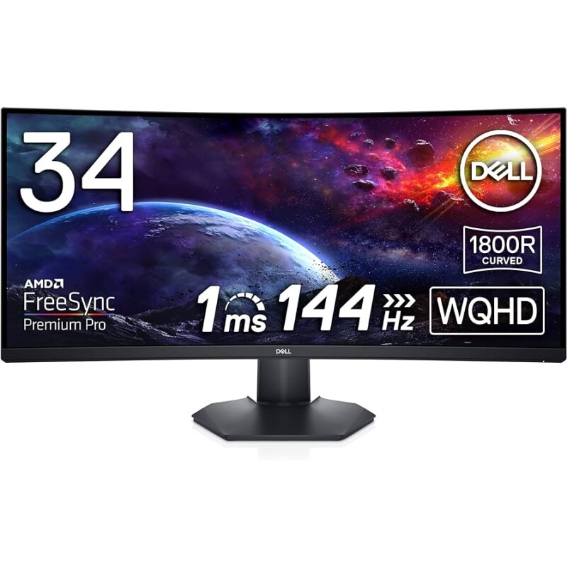 Monitor Dell Gamer Curvo 34" WQHD FreeSync HDMI 2.0 - S3422DWG