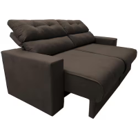 Sofá 3 lugares Cama inBox Clean com Assento Retrátil, Encosto Reclinável em Tecido Velusoft e 170 cm de Largura