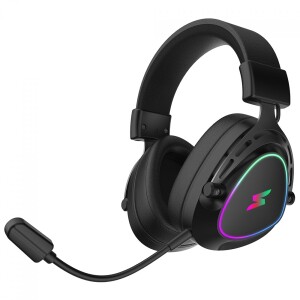 Headset Gamer SuperFrame Sound Pro Surround 7.1 Wireless Bluetooth Drivers de 50mm RGB Black SF-HS-SP7WRUB