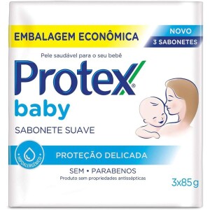 Sabonete Em Barra Para Bebê Protex Baby Delicate Care 85g 3 Unidades