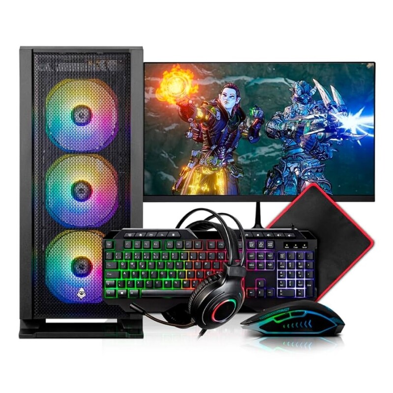 PC Gamer Completo Mancer AMD Ryzen 5 3400G 16GB DDR4 SSD 480GB Fonte 500W 80 Plus