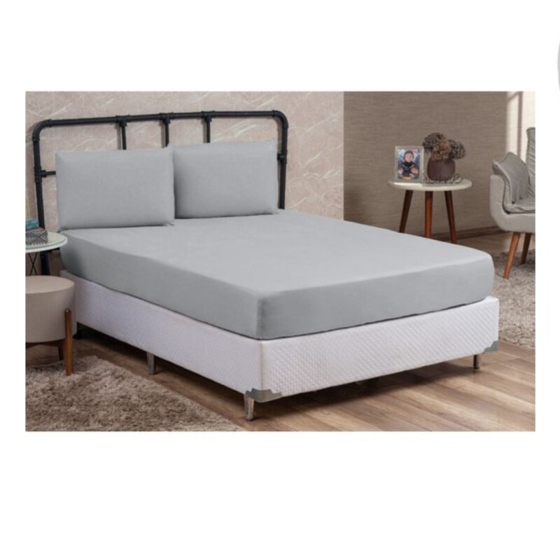 Jogo de Cama Box Casal 03 peças 100% Algodão Lençol Liso Percal 200 Fios