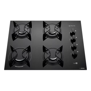 Cooktop 4 Bocas Preto Com Mesa Vidro Atlas Agile Up 127/220V Preto