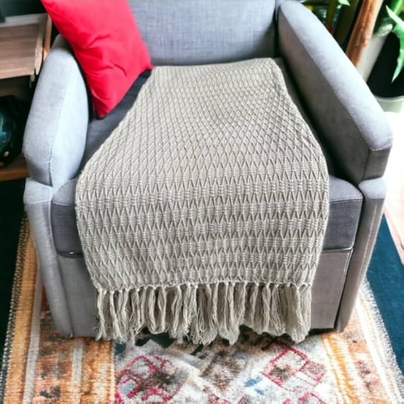 Xale Favo de Mel Para Cama Sofá Poltrona 20x12cm (Areia)