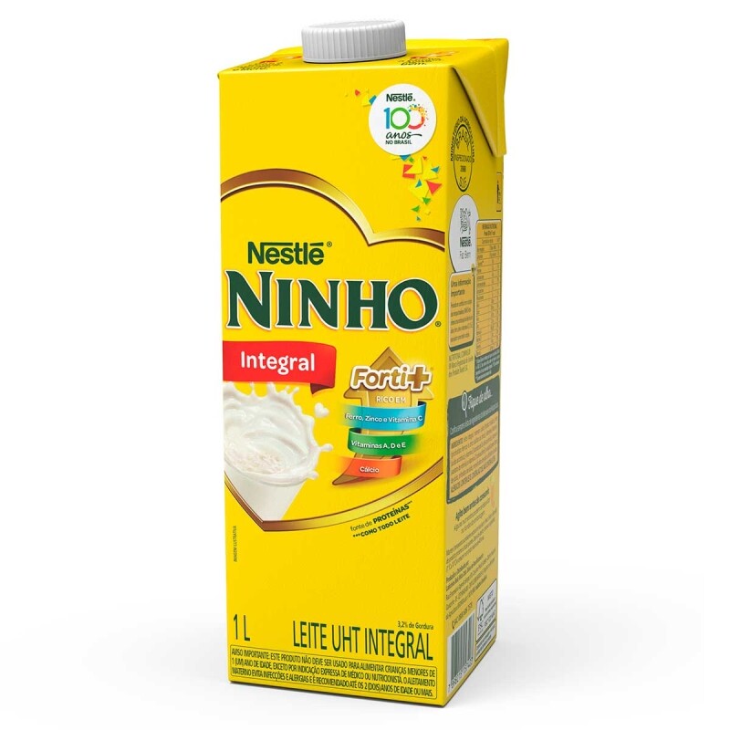 Leite Integral UHT Ninho Forti+ Vitaminado 1 L (Estoque Regional)