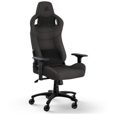 Cadeira Gamer Corsair T3 Rush 2023 Até 120Kg Com Almofadas Reclinável Apoio de Braços 4D Preto e Cinza - CF-9010057-W