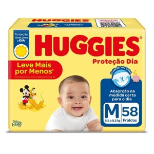 Huggies Fralda Proteção Dia Tam. M - 58 fraldas