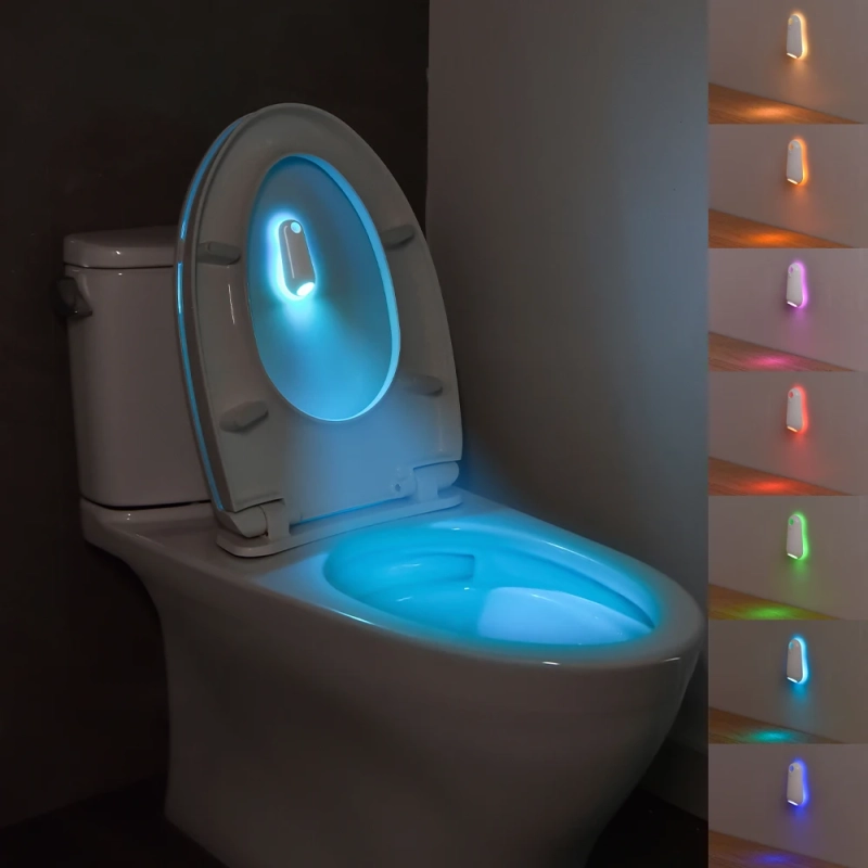 Luz Conduzida com Sensor de Movimento para Toalete Recarregável RGB