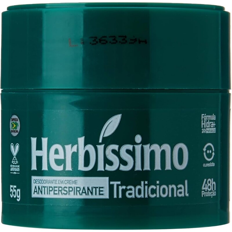 5 Unidades Desodorante Creme Tradicional Herbissimo - 55g