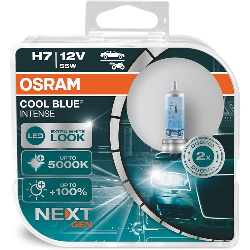 LÂMPADA HALÓGENA COOL BLUE INTENSE NEXT GENERATION H7 64210CBN 55W 12V DUO