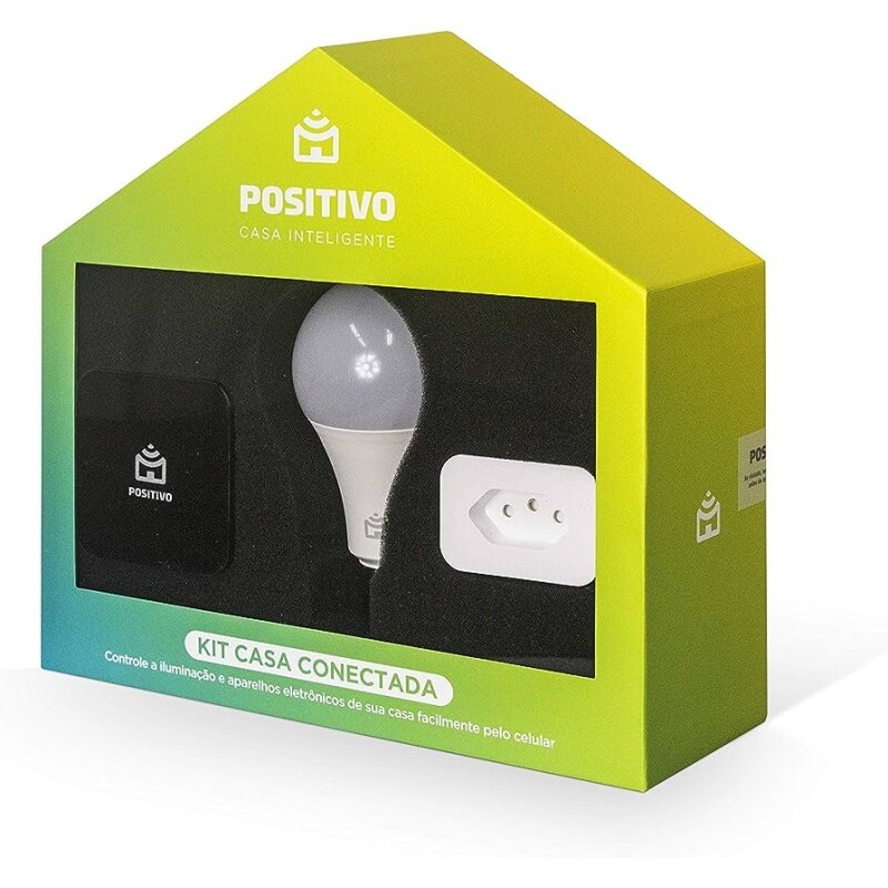 Kit Casa Conectada Positivo Casa Inteligente 3 Itens (1x Smart Controle Universal 1x Smart Plug Wi-Fi 1x Smart Lâmpada