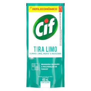 Cif Desinfetante Para Uso Geral Tira-Limo Com Cloro Sachê 450Ml Refil Econômico