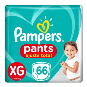 2 Pacotes Fraldas Pampers Pants Ajuste Total XG - 66 unidades