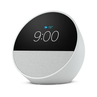 Echo Spot Amazon Com Alexa Som envolvente Com Relógio Smart Speaker Branco - B0C2S3VVLW