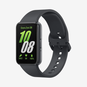 Samsung Galaxy Fit3 Grafite Display de 1.6 AMOLED colorido Bluetooth Design Premium em Alumínio Mais De 100 Exercícios e Resistente à Água e Poeira