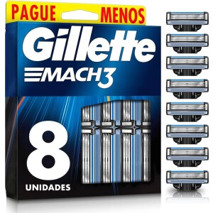 Carga para Aparelho de Barbear Gillette Mach3 - Leve 8 Pague 6