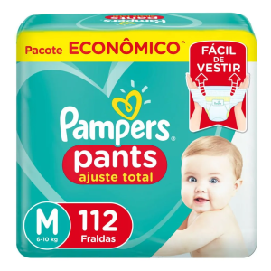 Fralda Pampers Pants Ajuste Total Max M - 112 Unidades