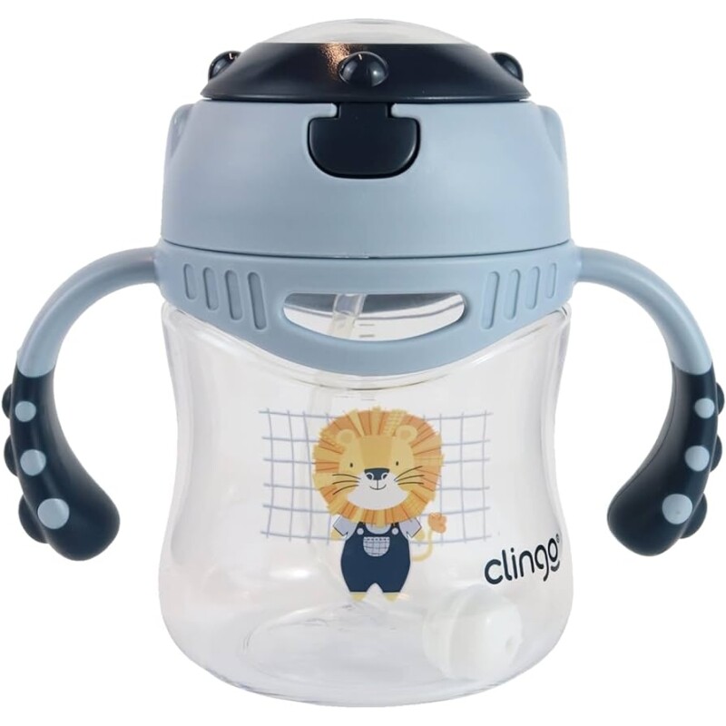 Clingo Copo Tritan Com Canudo Leão