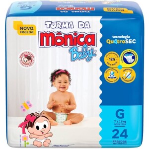 Fralda Turma da Mônica Baby Jumbo G 24 Unidades