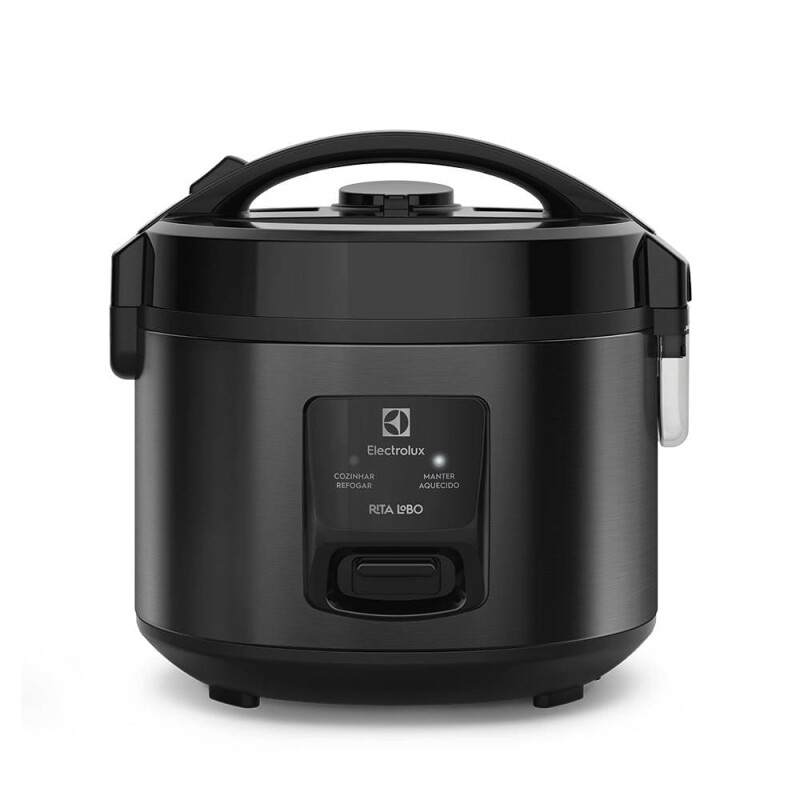 Panela de Arroz Elétrica Electrolux ERC10 Efficient 2 em 1 com Visor Glass por Rita Lobo 7 Xícaras - Preto/Inox - 110