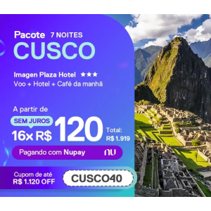 Pacotes de 7 Noites em Cusco com 40% OFF - Voo + Hotel + Café da Manhã