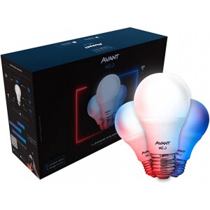 Kit 3 Lâmpadas Inteligentes LED Smart WI-FI Compatível com Alexa Linha Neo 10w Luz Branca e Amarela (2700k-6500k) Bivolt Avant 29003