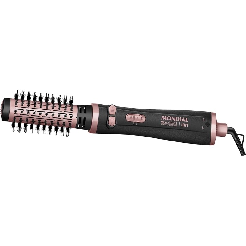 Escova Rotativa Mondial Preto/Golden Rose 1200W Bivolt - ERB-01