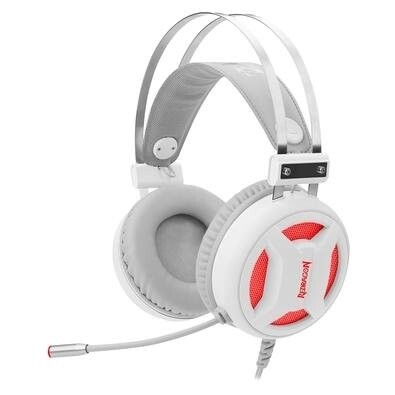 Headset Gamer Redragon Minos Lunar White USB Driver 50mm Plug And Play Branco - H210W