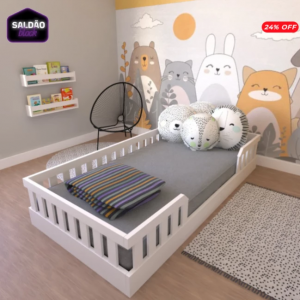 Cama Infantil Montessoriana Solteiro Cori Yescasa Branco