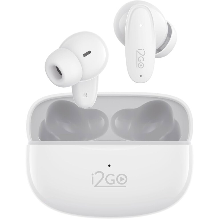 I2GO Fone de Ouvido Bluetooth 5.3 TWS Air Buds GO 2.0 Controle Touch 40 Horas totais de Bateria Microfone c