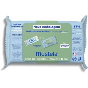 Toalhas Umedecidas Mustela À Base De Plantas 60 Unidades
