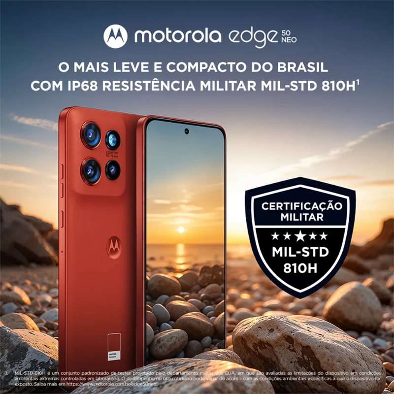 Smartphone Motorola Edge 50 Neo 5G - 256GB 16GB (8GB RAM+8GB Ram Boost) 50MP Sony Camera Moto AI Ultrarresistencia milit