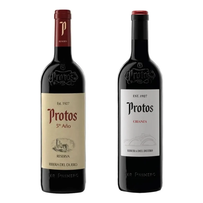 Kit 2 Vinhos Espanhol Protos Reserva 2018 E Crianza 750ml
