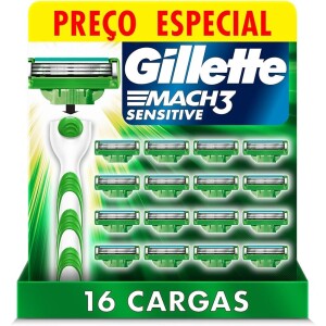 Carga para Aparelho de Barbear Gillette Mach3 Sensitive 16 unidades