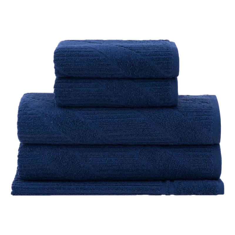 Jogo De Toalhas Buddemeyer Jazz Extra Soft 5 Cor Azul Lisa