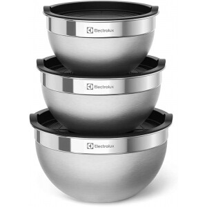 Conjunto de Bowls Tigelas de Inox com Tampa Plástica Electrolux