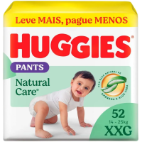 3 Unidades Fralda Huggies Natural Care Roupinha XXG - 52 Unidades Cada