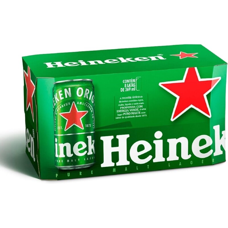 Cerveja Heineken Pilsen Lata 269ml Pack 8 Unidades