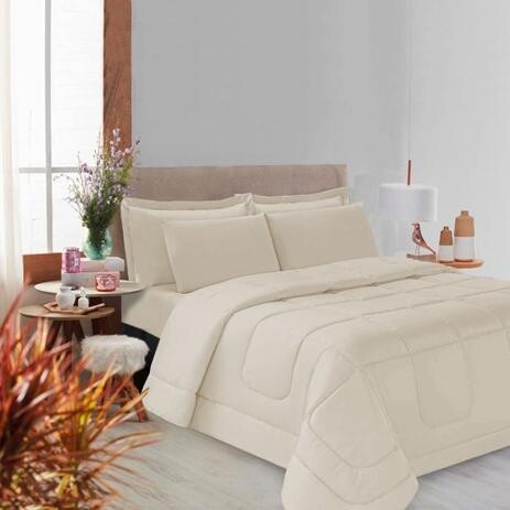 Kit Edredom Soft Casal Queen Toque Suave 5 Peças Casa Dona