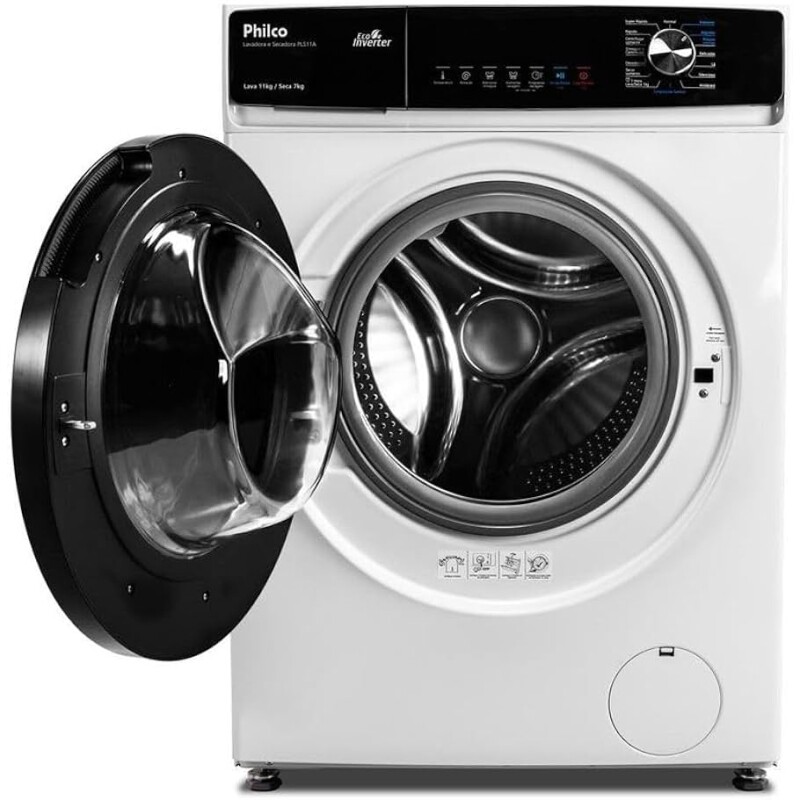 Lava e Seca Philco 11kg Pls11a Eco Invertplus 16 Programas Lavagem Branca 127v