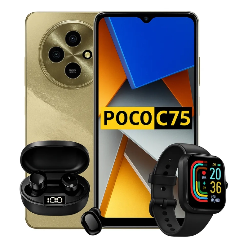 Xiaomi Poco C75 256gb/8 Global Capinha+pelicula+fone+relogio